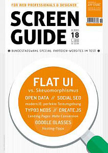 Cover of the SCREENGUIDE magazine, issue 06–09/2013